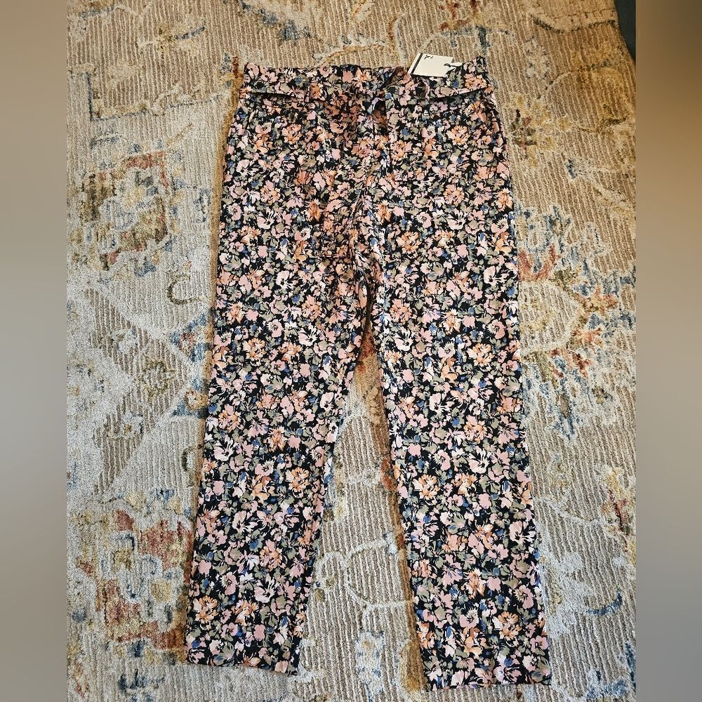 NWT Jules & Leopold pull on floral pattern to with tie belt sz large 12